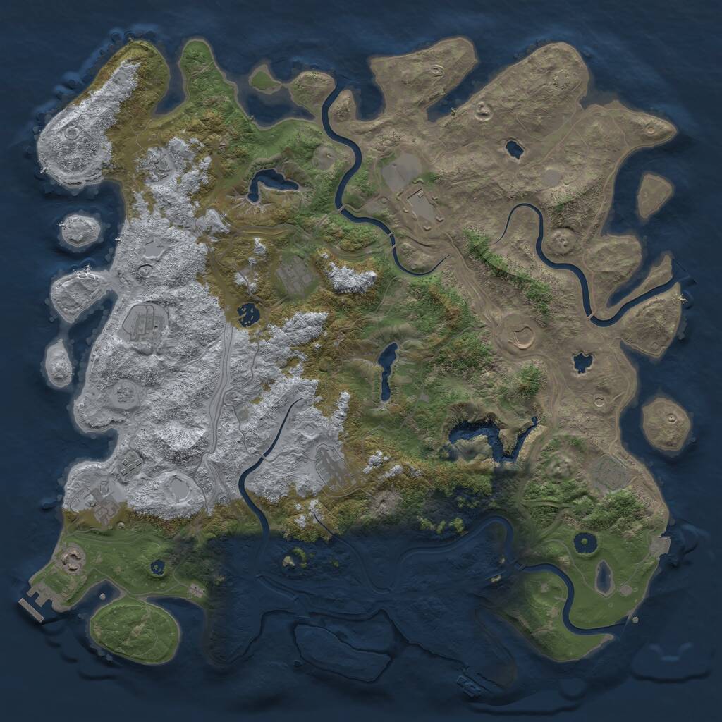 Rust Map: Procedural Map, Size: 4800, Seed: 289534600, 17 Monuments