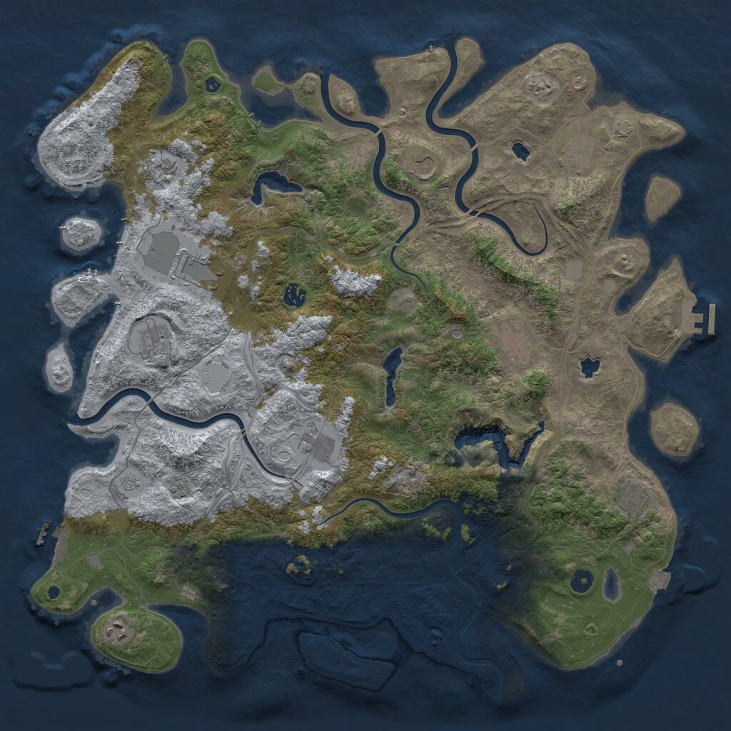 Rust Map: Procedural Map, Size: 4800, Seed: 289534600, 17 Monuments