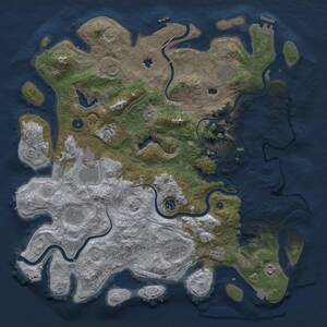 Thumbnail Rust Map: Procedural Map, Size: 4500, Seed: 232193096, 16 Monuments