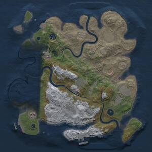 Thumbnail Rust Map: Procedural Map, Size: 3500, Seed: 76786790, 14 Monuments