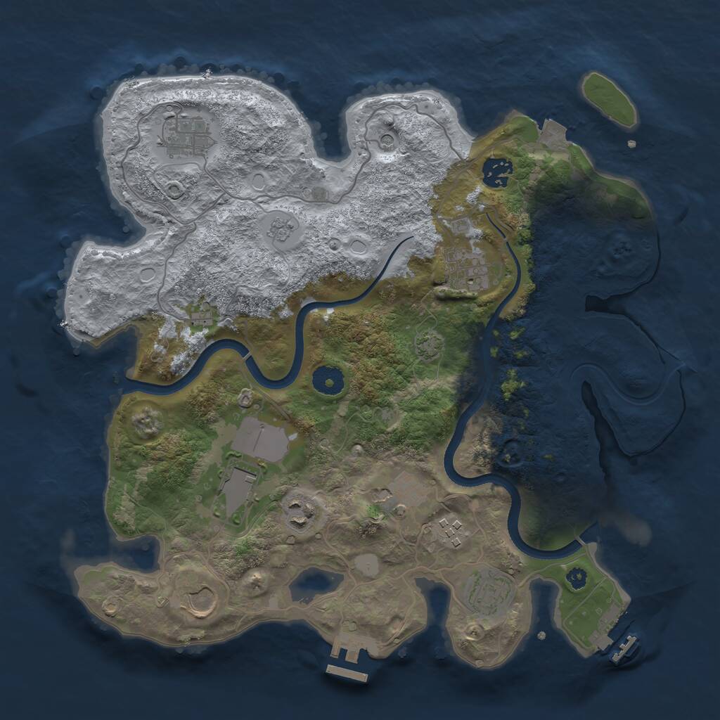 Rust Map: Procedural Map, Size: 3500, Seed: 1722723601, 15 Monuments