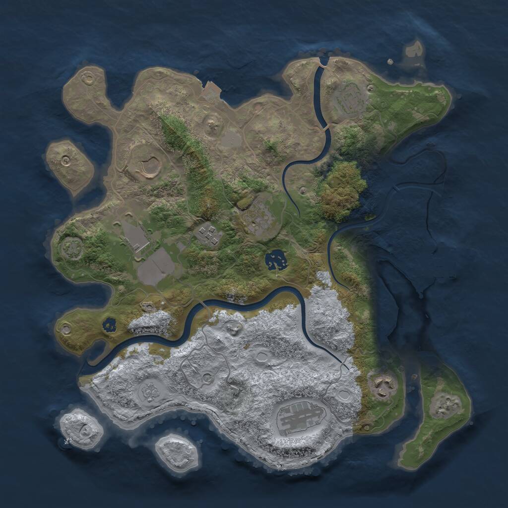 Rust Map: Procedural Map, Size: 3500, Seed: 3241, 13 Monuments