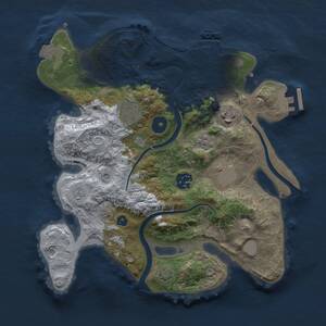 Thumbnail Rust Map: Procedural Map, Size: 3000, Seed: 22909, 11 Monuments
