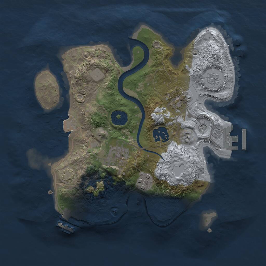 Rust Map: Procedural Map, Size: 2500, Seed: 228278096, 10 Monuments