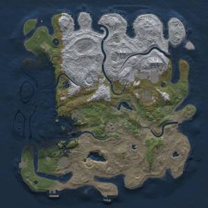 Thumbnail Rust Map: Procedural Map, Size: 4500, Seed: 1153125017, 15 Monuments