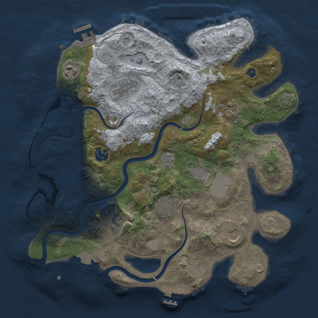 Rust Map: Procedural Map, Size: 3500, Seed: 1142325715, 15 Monuments