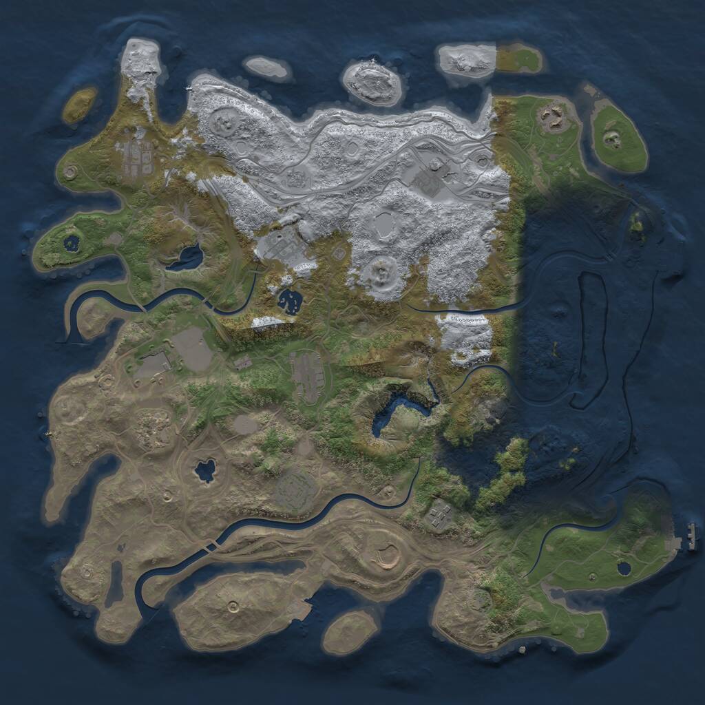 Rust Map: Procedural Map, Size: 4300, Seed: 295516, 17 Monuments