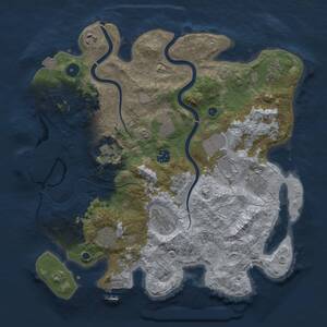 Thumbnail Rust Map: Procedural Map, Size: 3750, Seed: 1776513510, 16 Monuments