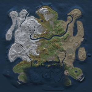 Thumbnail Rust Map: Procedural Map, Size: 3500, Seed: 1104661112, 14 Monuments