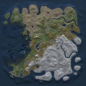 Thumbnail Rust Map: Procedural Map, Size: 4500, Seed: 1131087398, 17 Monuments