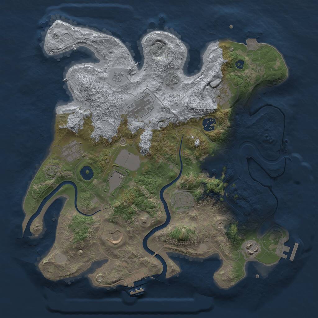 Rust Map: Procedural Map, Size: 3500, Seed: 1254845890, 16 Monuments