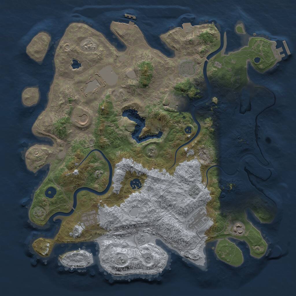 Rust Map: Procedural Map, Size: 4000, Seed: 840659936, 15 Monuments