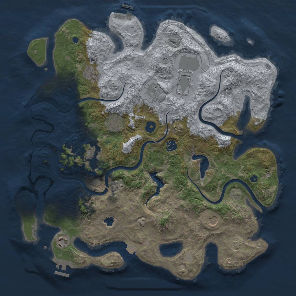 Rust Map: Procedural Map, Size: 4000, Seed: 70092329, 15 Monuments