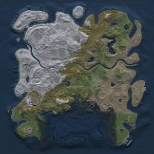 Thumbnail Rust Map: Procedural Map, Size: 4500, Seed: 827271122, 16 Monuments