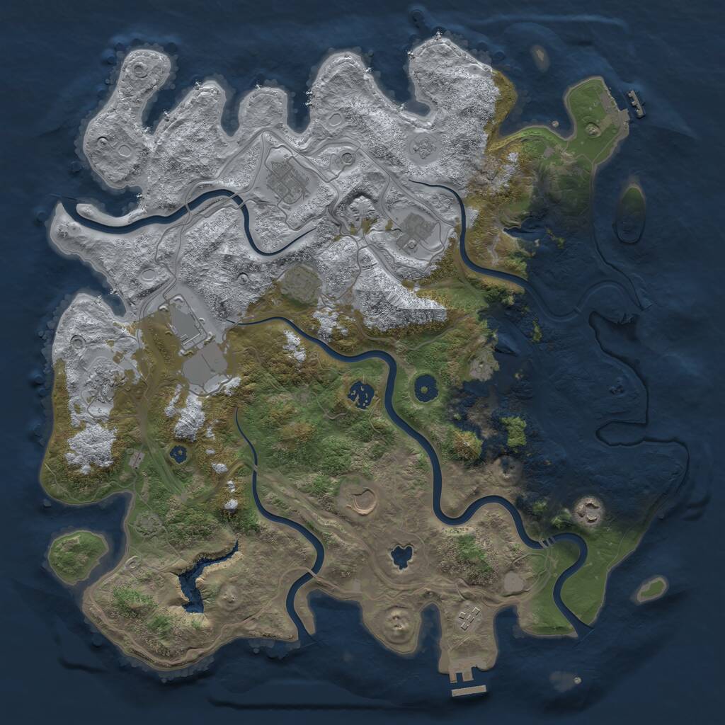 Rust Map: Procedural Map, Size: 4250, Seed: 753452, 16 Monuments