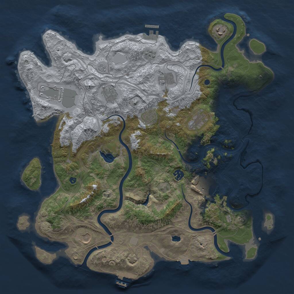 Rust Map: Procedural Map, Size: 4250, Seed: 44117978, 16 Monuments