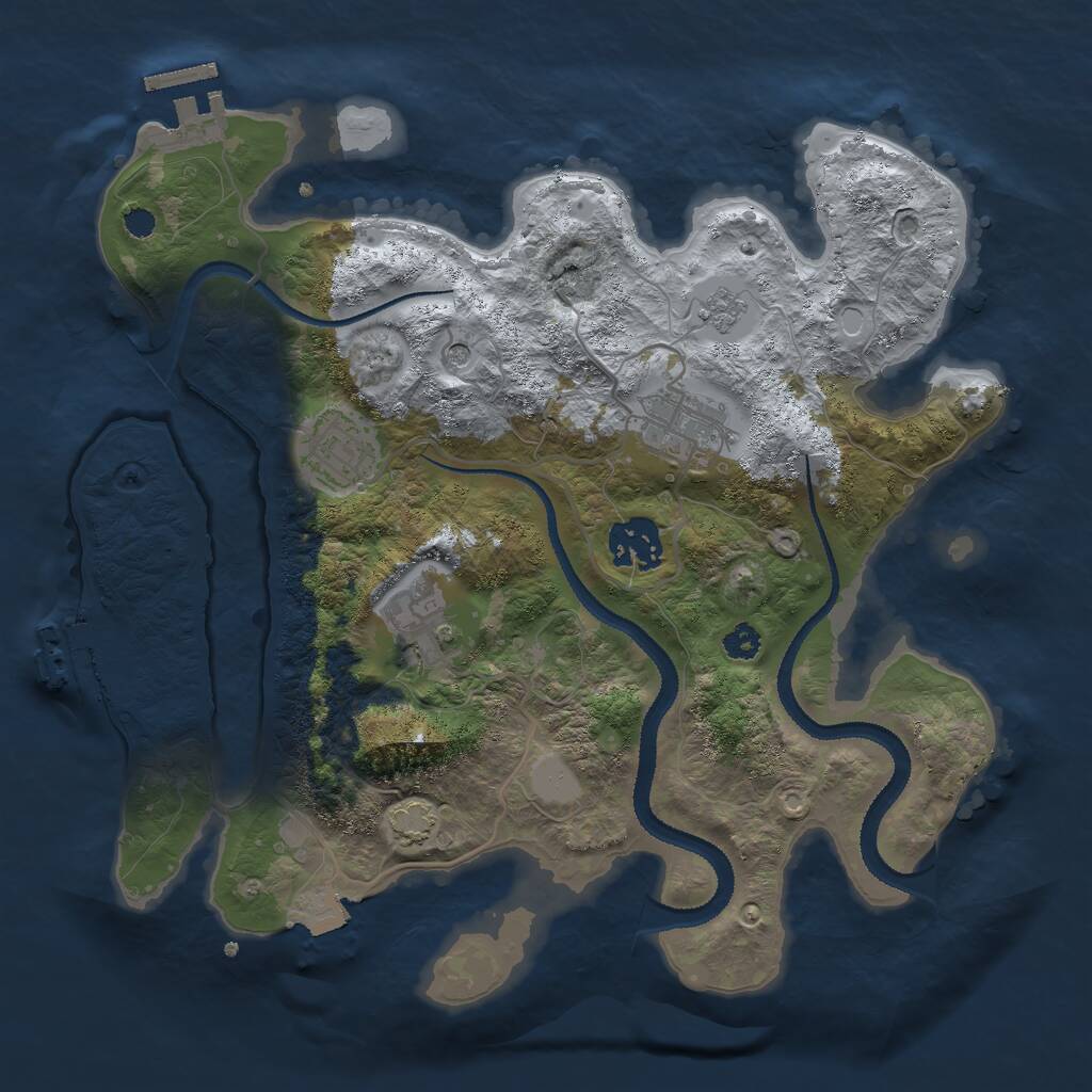 Rust Map: Procedural Map, Size: 3000, Seed: 430426459, 10 Monuments