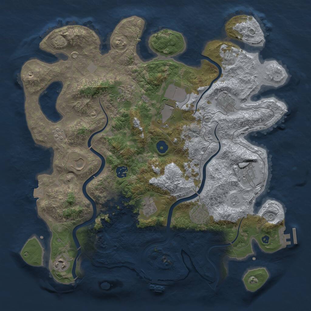 Rust Map: Procedural Map, Size: 3900, Seed: 1769388860, 16 Monuments