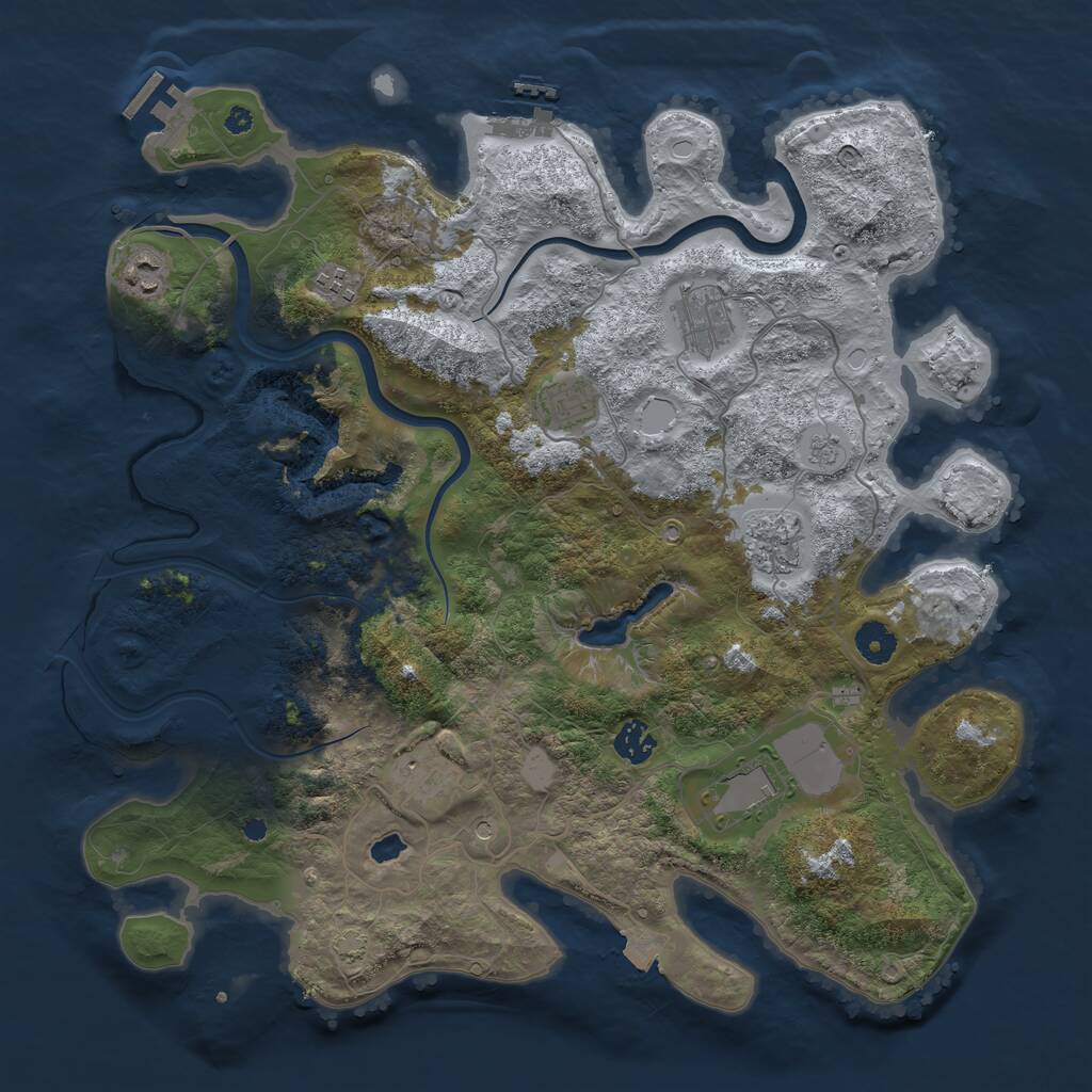 Rust Map: Procedural Map, Size: 4000, Seed: 526455252, 14 Monuments