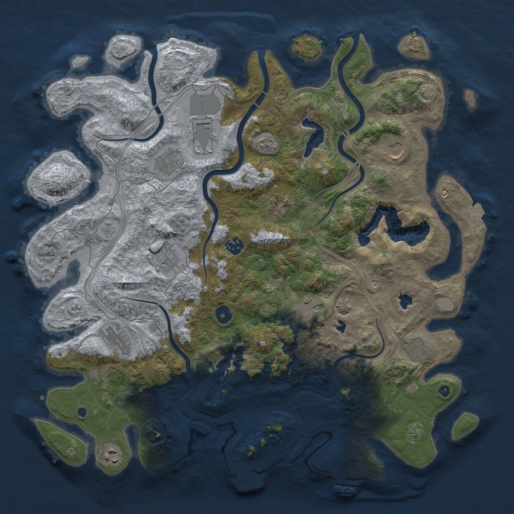 Rust Map: Procedural Map, Size: 4500, Seed: 29661, 17 Monuments