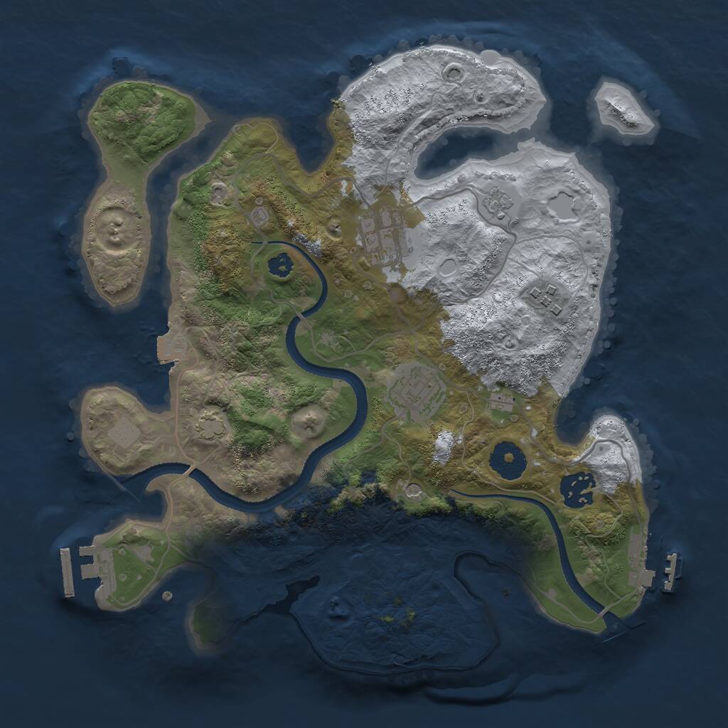 Rust Map: Procedural Map, Size: 3000, Seed: 1697223914, 10 Monuments