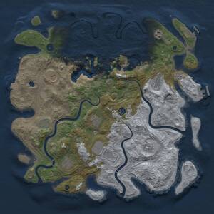 Thumbnail Rust Map: Procedural Map, Size: 4250, Seed: 720373638, 16 Monuments