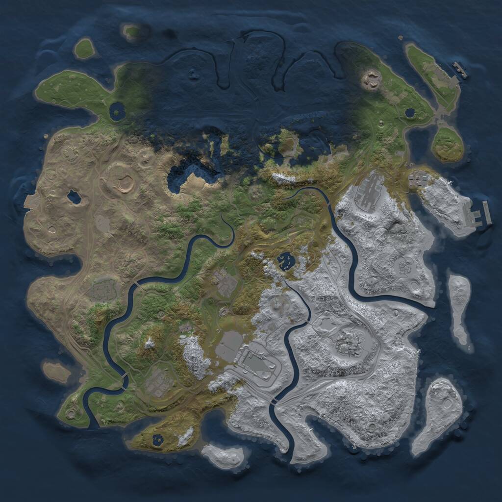 Rust Map: Procedural Map, Size: 4250, Seed: 720373638, 16 Monuments