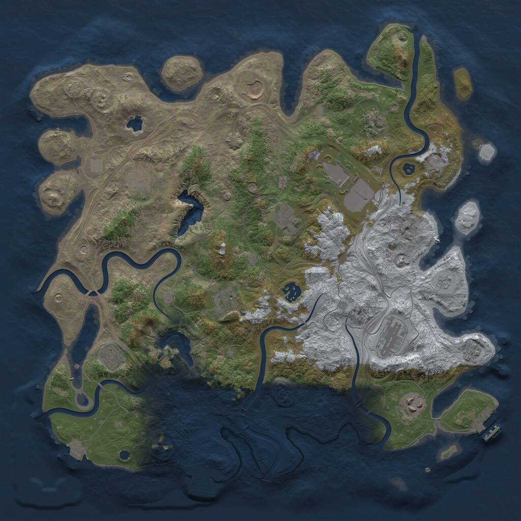Rust Map: Procedural Map, Size: 4250, Seed: 43797, 17 Monuments