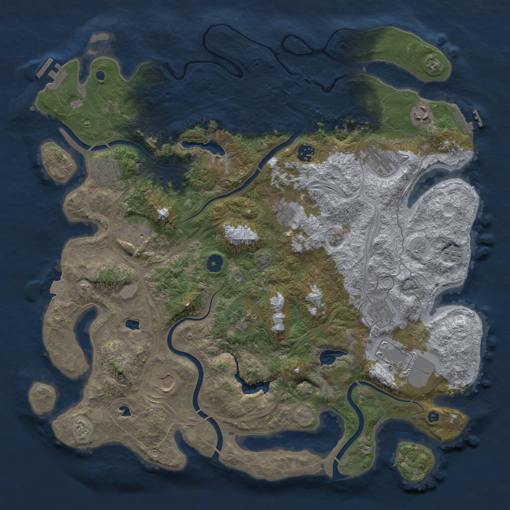 Rust Map: Procedural Map, Size: 4500, Seed: 890323479, 17 Monuments