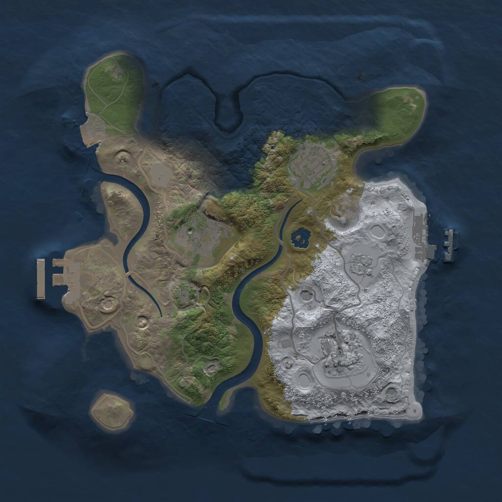 Rust Map: Procedural Map, Size: 2500, Seed: 938452399, 9 Monuments