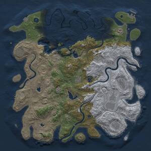 Thumbnail Rust Map: Procedural Map, Size: 4550, Seed: 232, 17 Monuments