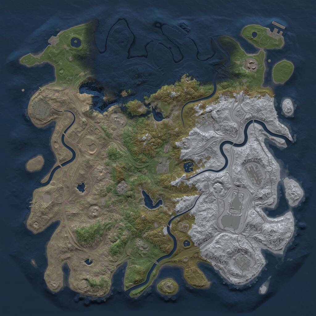 Rust Map: Procedural Map, Size: 4550, Seed: 232, 17 Monuments