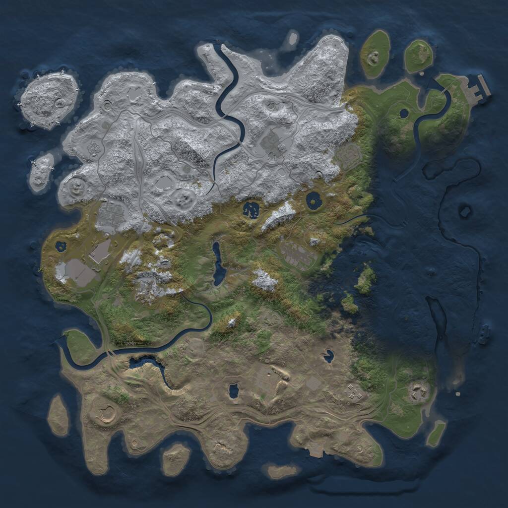 Rust Map: Procedural Map, Size: 4500, Seed: 509785960, 17 Monuments