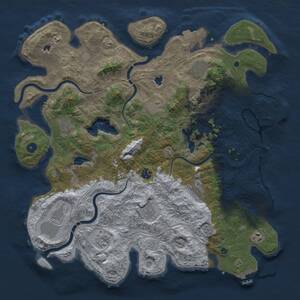Thumbnail Rust Map: Procedural Map, Size: 4500, Seed: 151184424, 16 Monuments