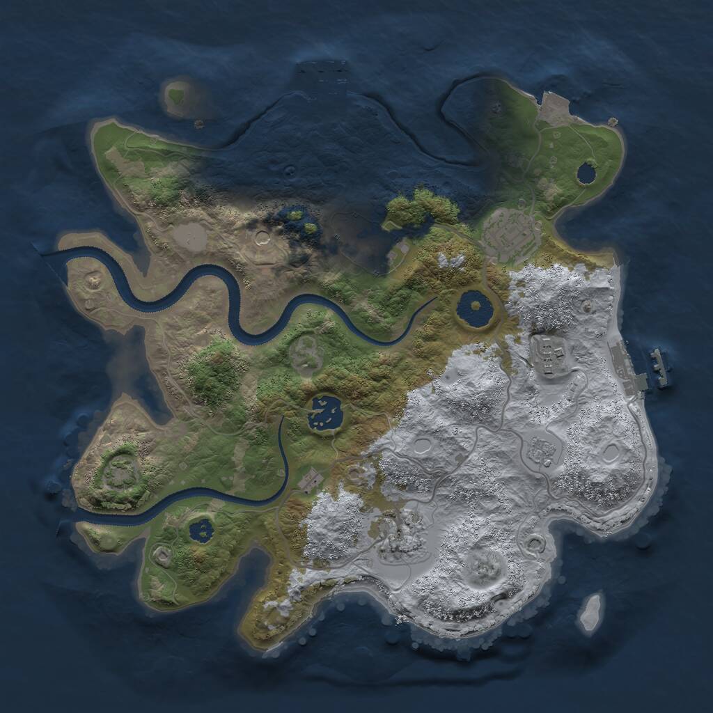 Rust Map: Procedural Map, Size: 3000, Seed: 736212631, 11 Monuments