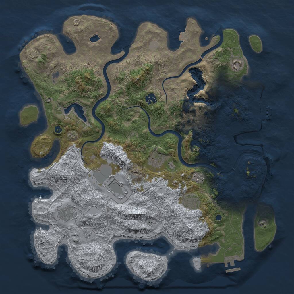 Rust Map: Procedural Map, Size: 4000, Seed: 81838000, 13 Monuments