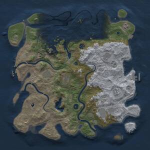 Thumbnail Rust Map: Procedural Map, Size: 4200, Seed: 1608556703, 16 Monuments