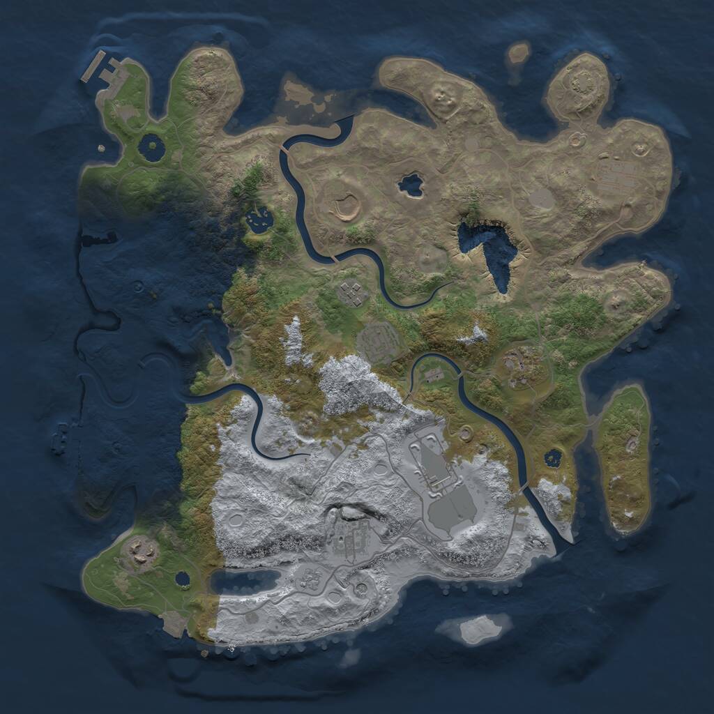 Rust Map: Procedural Map, Size: 4000, Seed: 1786664774, 15 Monuments