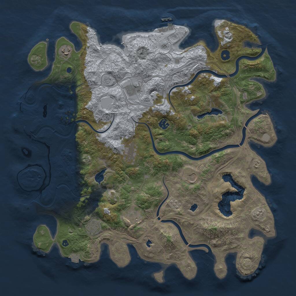 Rust Map: Procedural Map, Size: 4500, Seed: 42568363, 14 Monuments