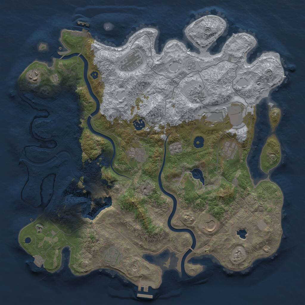 Rust Map: Procedural Map, Size: 4000, Seed: 1933210645, 16 Monuments