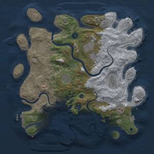 Thumbnail Rust Map: Procedural Map, Size: 3750, Seed: 517835, 14 Monuments