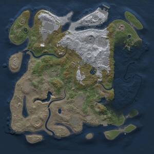 Thumbnail Rust Map: Procedural Map, Size: 4000, Seed: 523345355, 16 Monuments