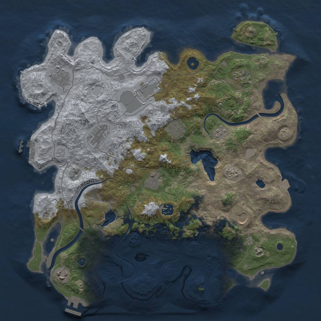 Rust Map: Procedural Map, Size: 4000, Seed: 97469970, 16 Monuments