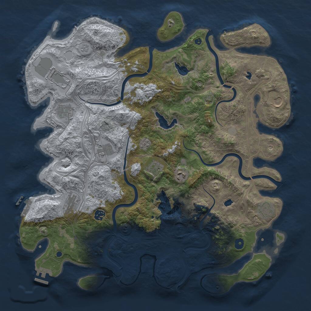 Rust Map: Procedural Map, Size: 4500, Seed: 1311679902, 16 Monuments