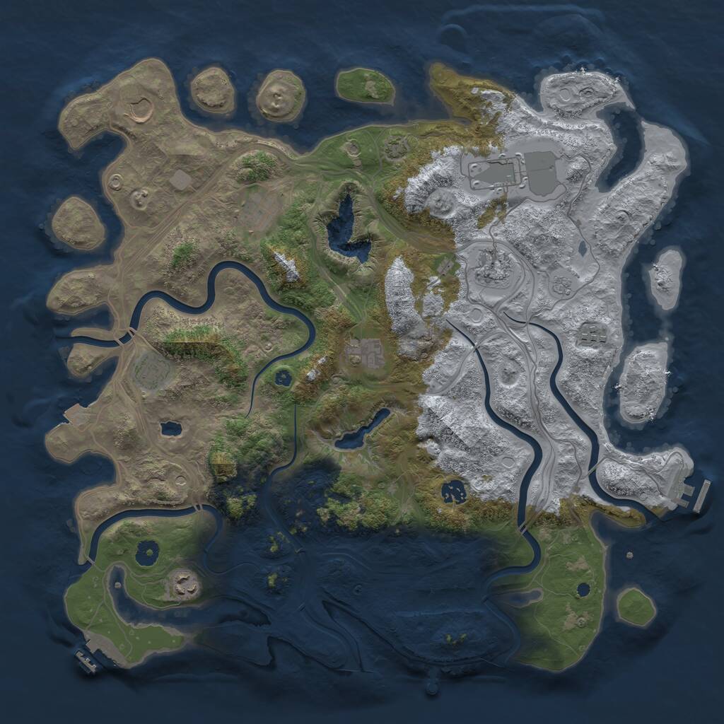 Rust Map: Procedural Map, Size: 4350, Seed: 7745558, 15 Monuments