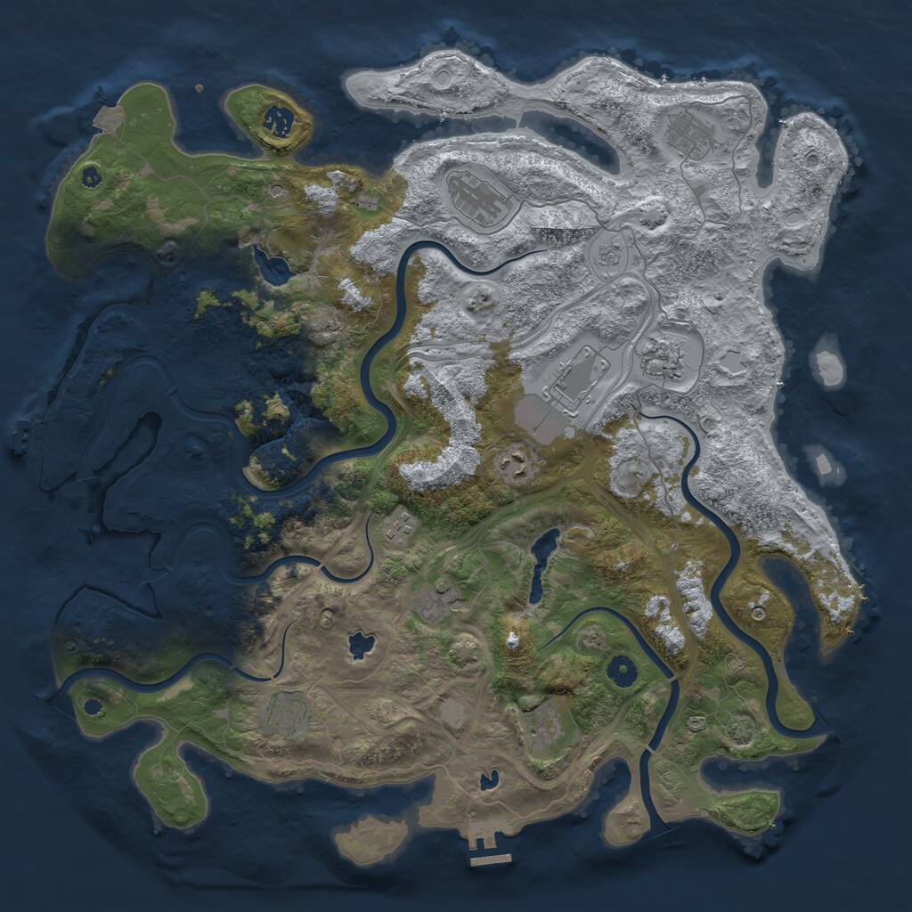 Rust Map: Procedural Map, Size: 4500, Seed: 1797562063, 16 Monuments