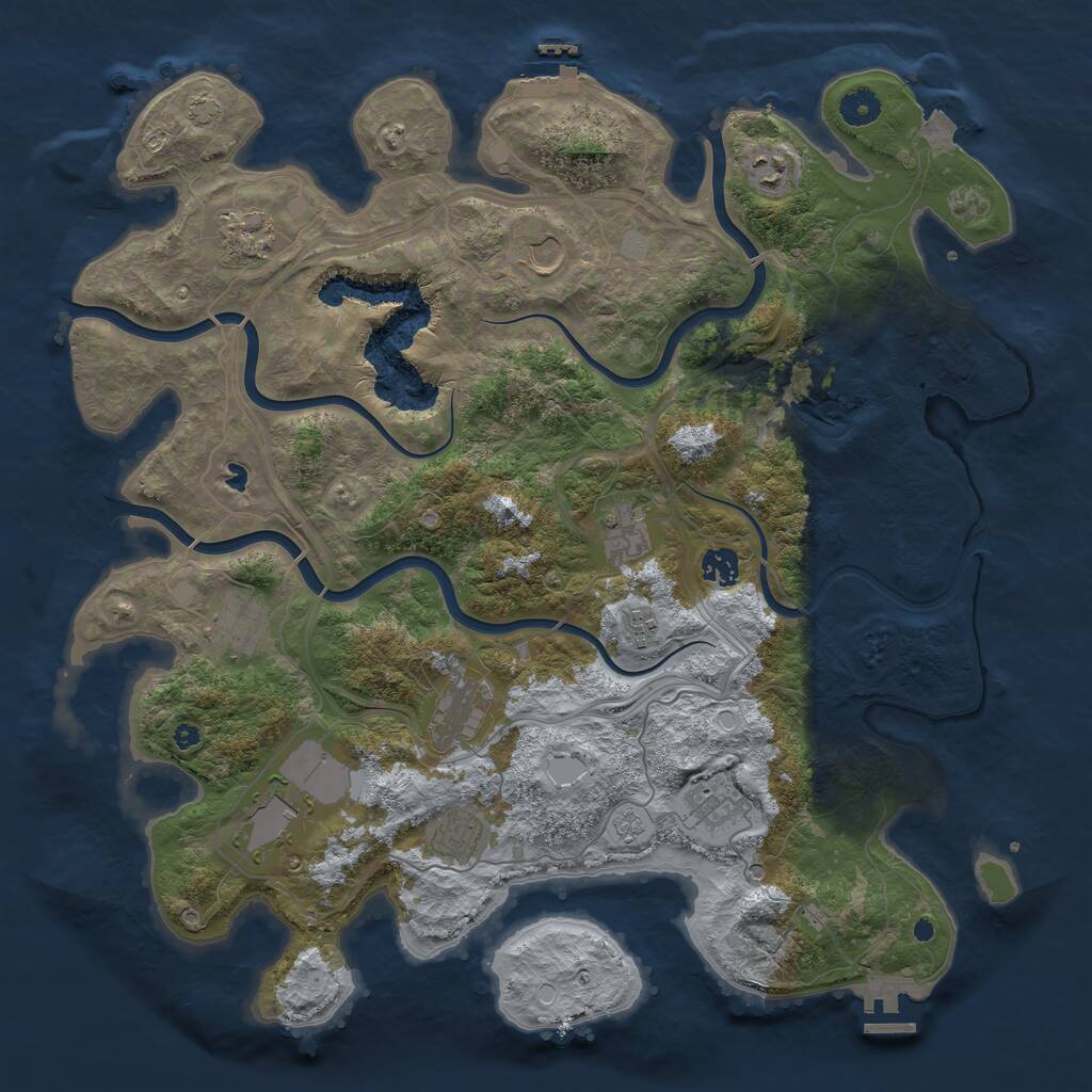 Rust Map: Procedural Map, Size: 4250, Seed: 522659366, 17 Monuments