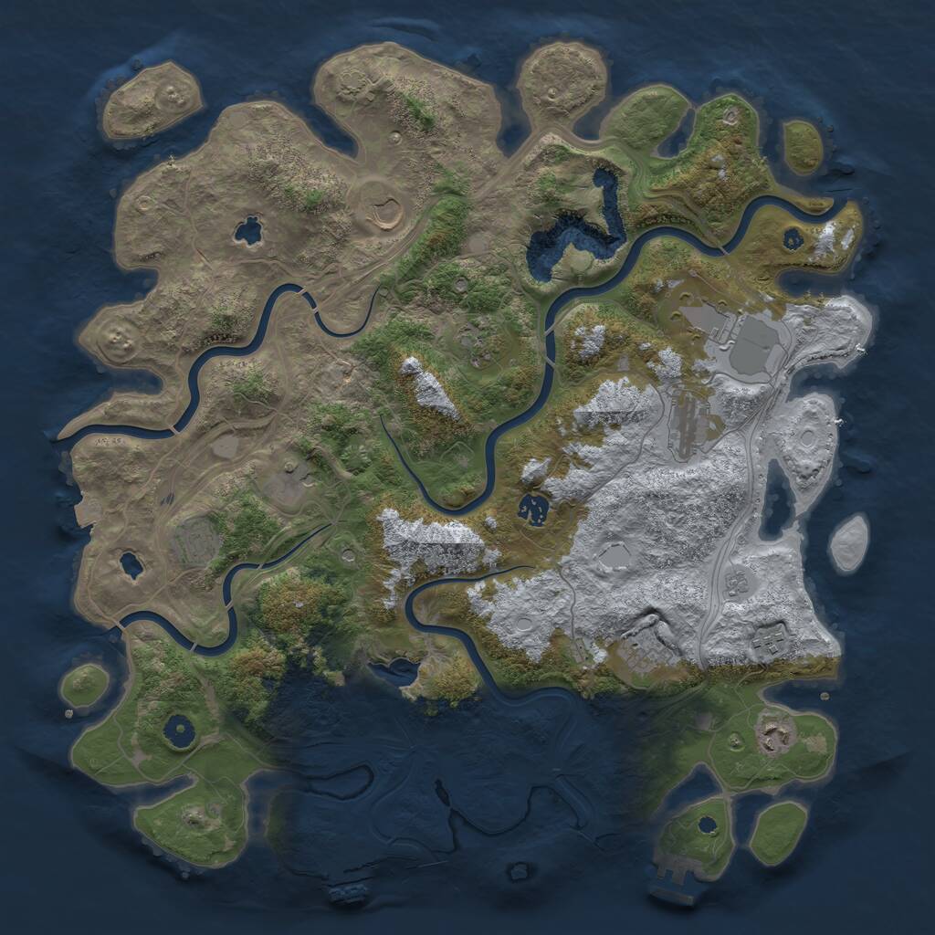 Rust Map: Procedural Map, Size: 4500, Seed: 305001486, 16 Monuments