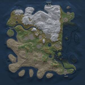 Thumbnail Rust Map: Procedural Map, Size: 3800, Seed: 1324096423, 16 Monuments