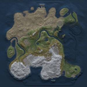 Thumbnail Rust Map: Procedural Map, Size: 3500, Seed: 2024661118, 14 Monuments